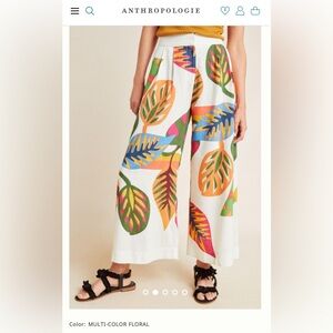 Anthropologie Farm Rio cropped wide leg pants NWOT Size XL